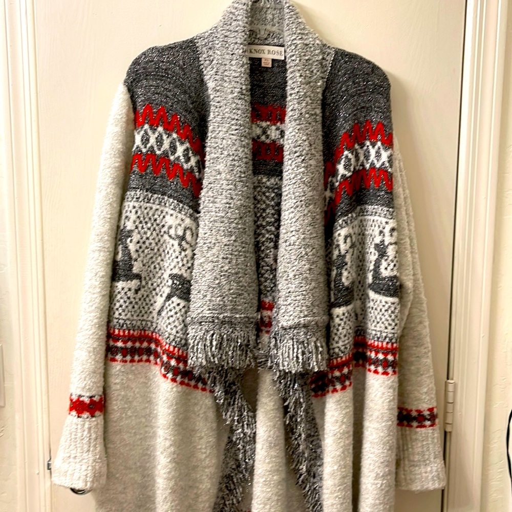 Knox Rose Fair Isle Long Cardigan XL
